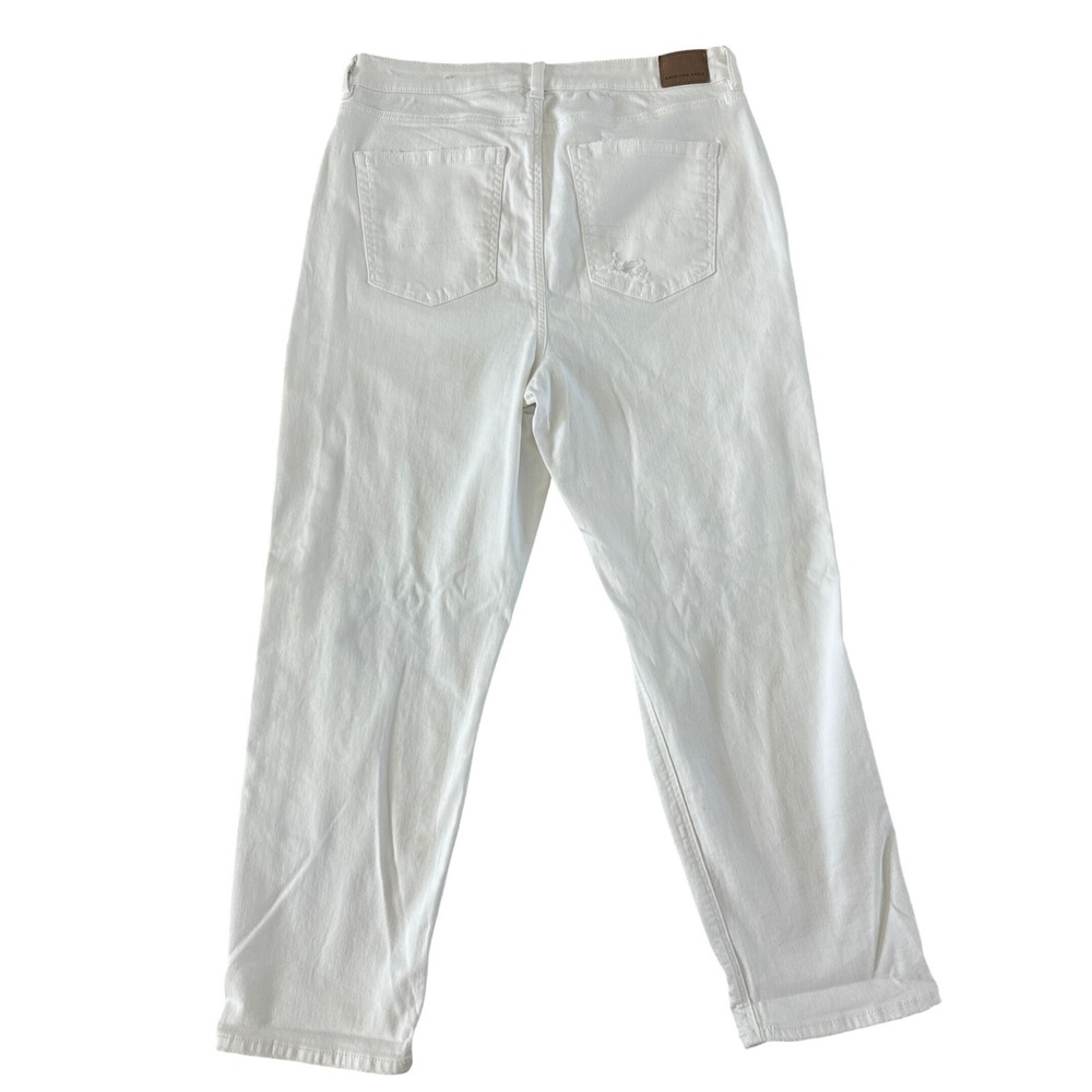 American Eagle Mom Straight Jeans Womens 14 Bright White Distressed‎ NWOT - Picture 11 of 12